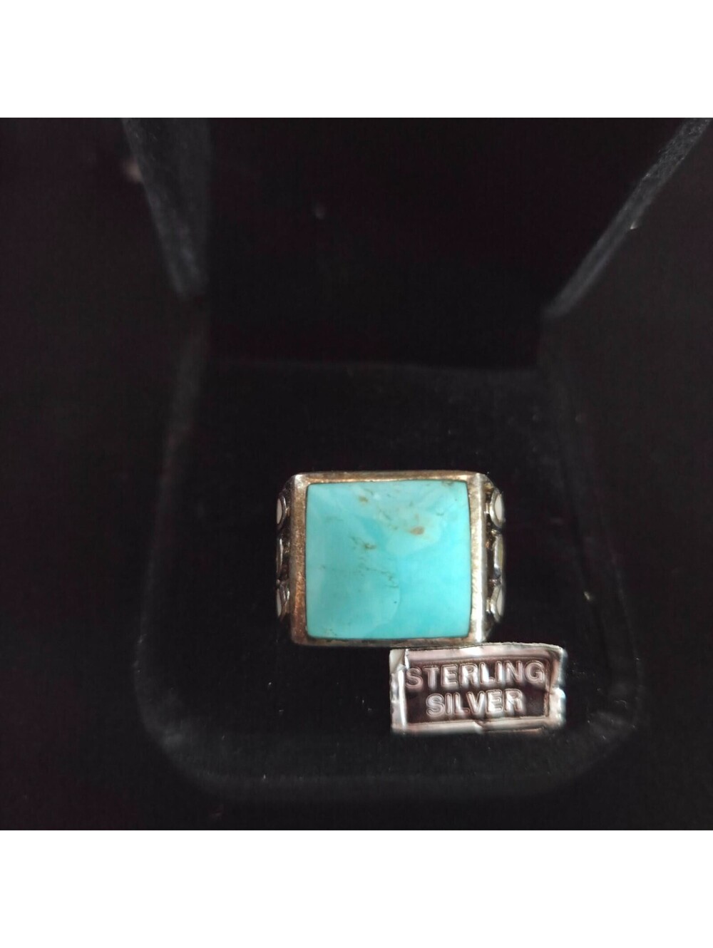 Silver Express SX 925 Turquoise Shell Sterling Ring Size 8 NOS HSN 2006
